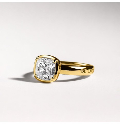 Anillo Cushion 8mm Dorado