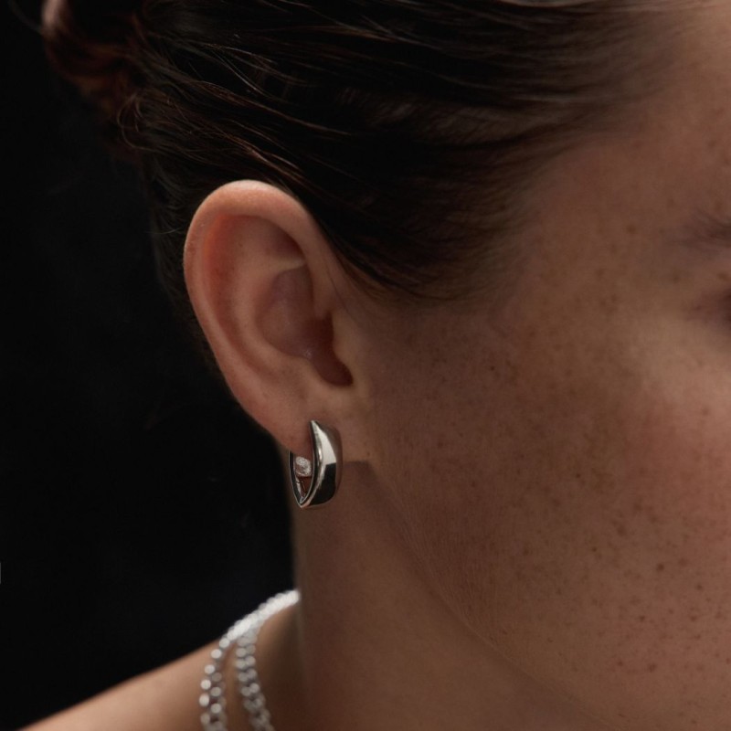 Aros Navette Plata