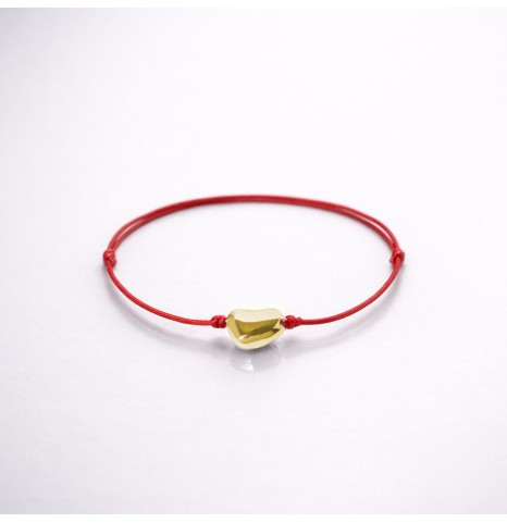 Pulsera Hilo Habichuela dorada