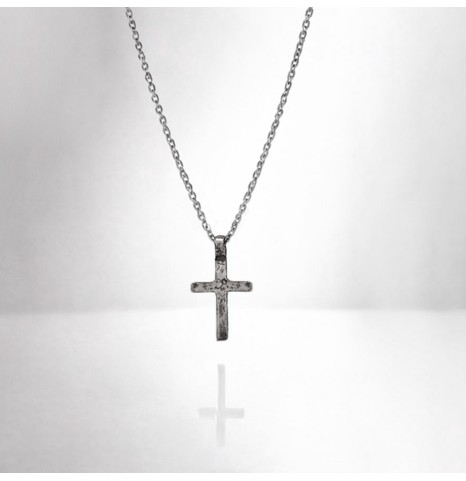 Collar Cruz Plata Hombre