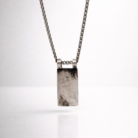 collar chapa placa grabable plata oxidada hombre de dios.