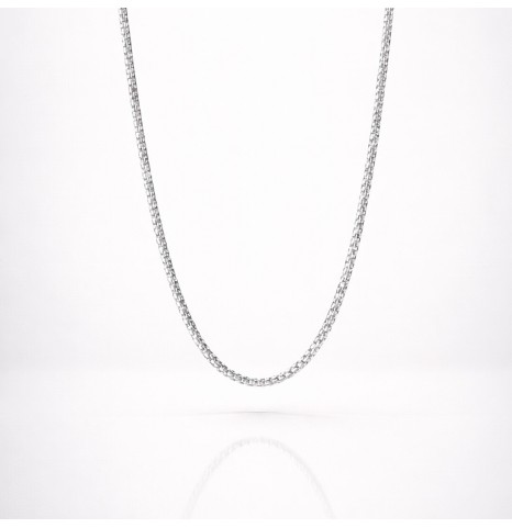 Cadena Tubular Plata Hombre