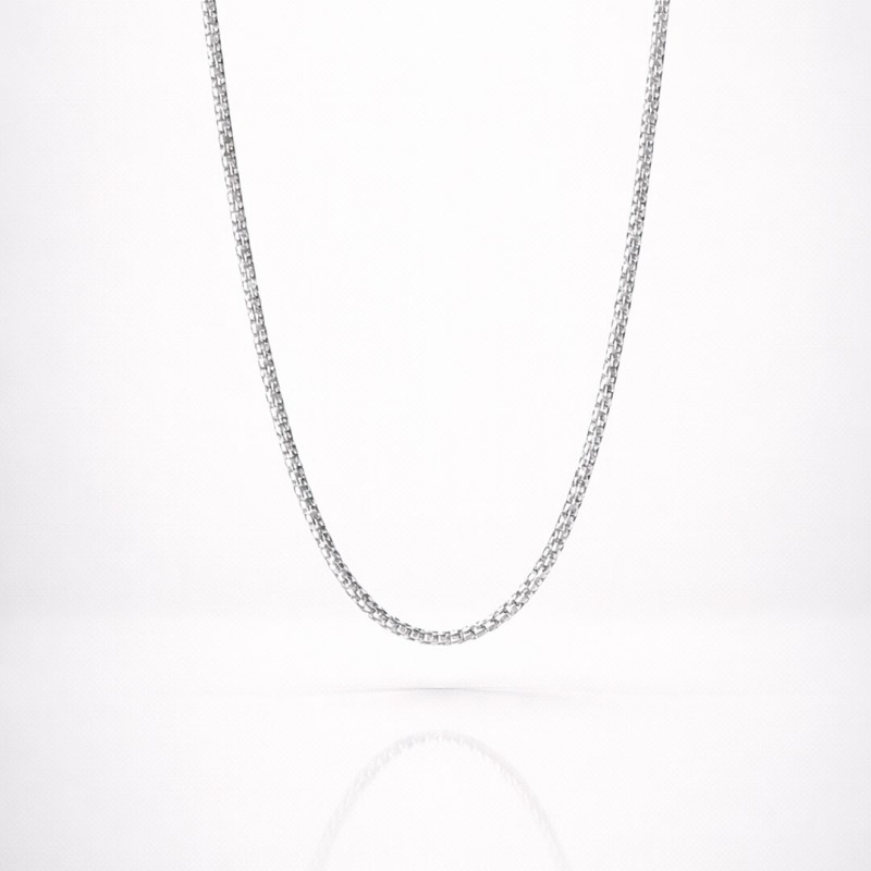 Cadena Tubular Plata Hombre