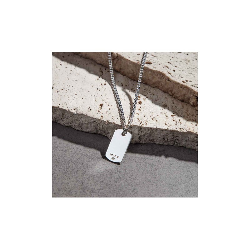 Collar Grumet chapa militar grabado Plata Hombre