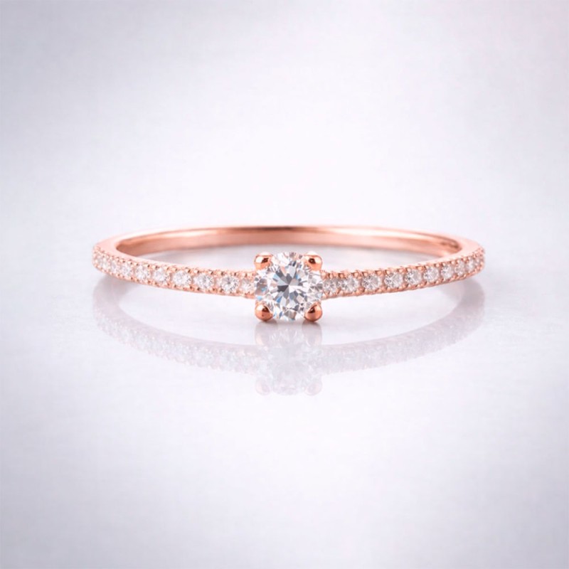 Anillo compromiso Cintillo I Oro 18k