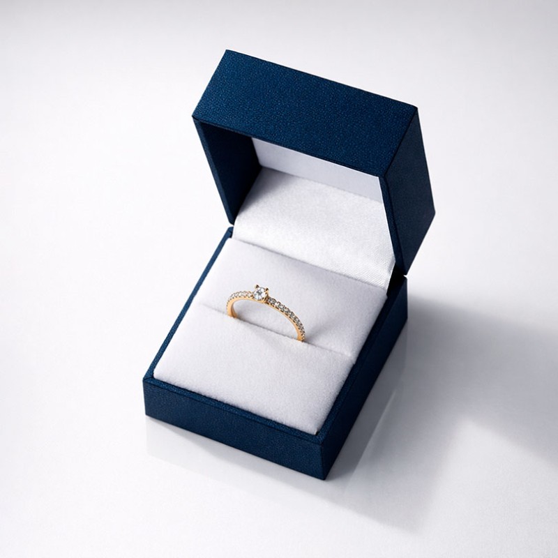 Anillo compromiso Cintillo I Oro 18k