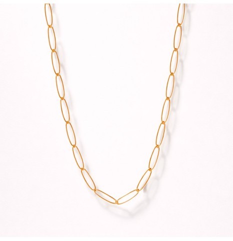 Collar Fino Oval con baño...