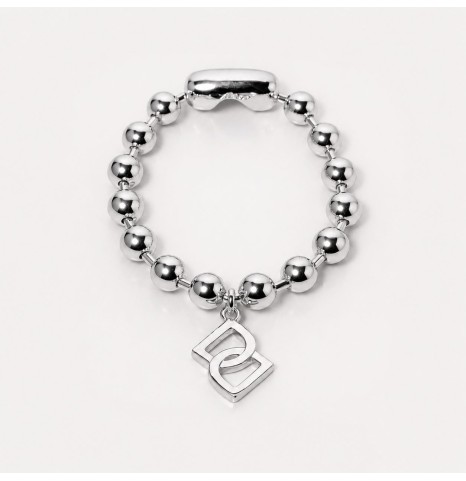 Pulsera de bolas de 8 mm plateada