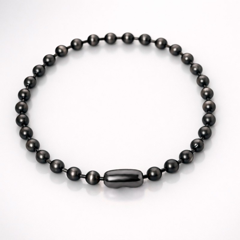 Collar bola 8 mm con baño de Plata negra