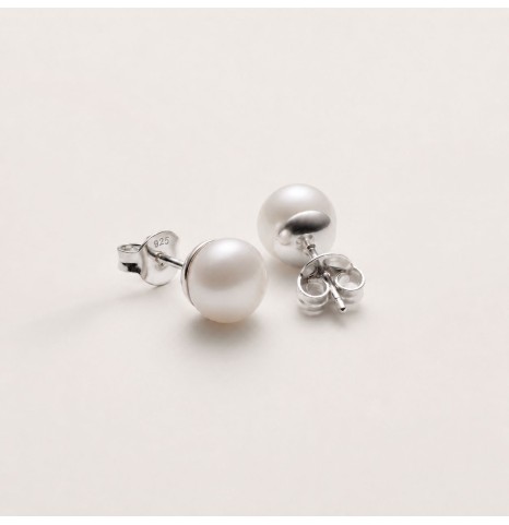 Aros Perla Swarovski Plata