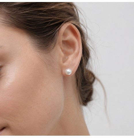 Aros Perla Swarovski Plata