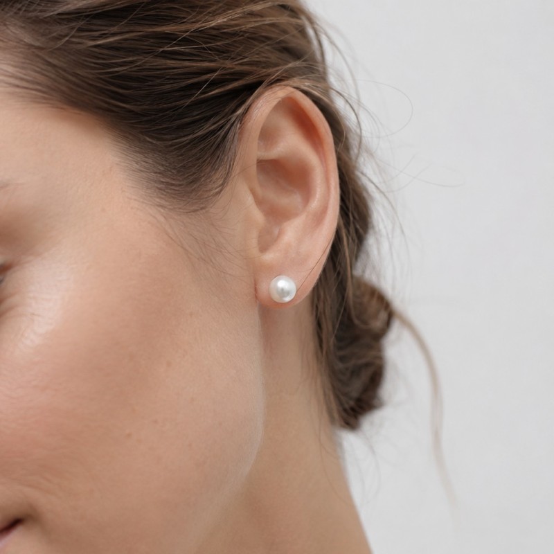 Aros Perla Swarovski Plata
