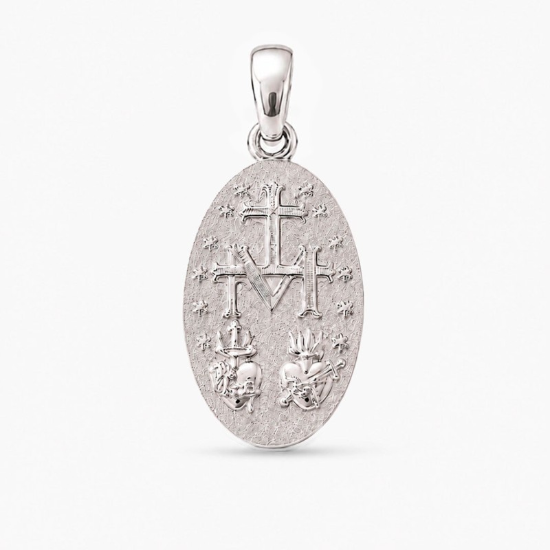 Dije Medalla Milagrosa 3,5cms Plata