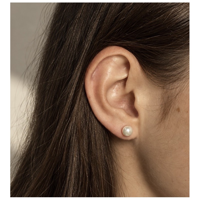 Aros de perla cultivada 8mm Plata