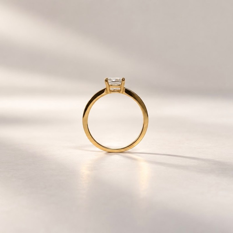 Anillo Compromiso solitario IV Oro 18k
