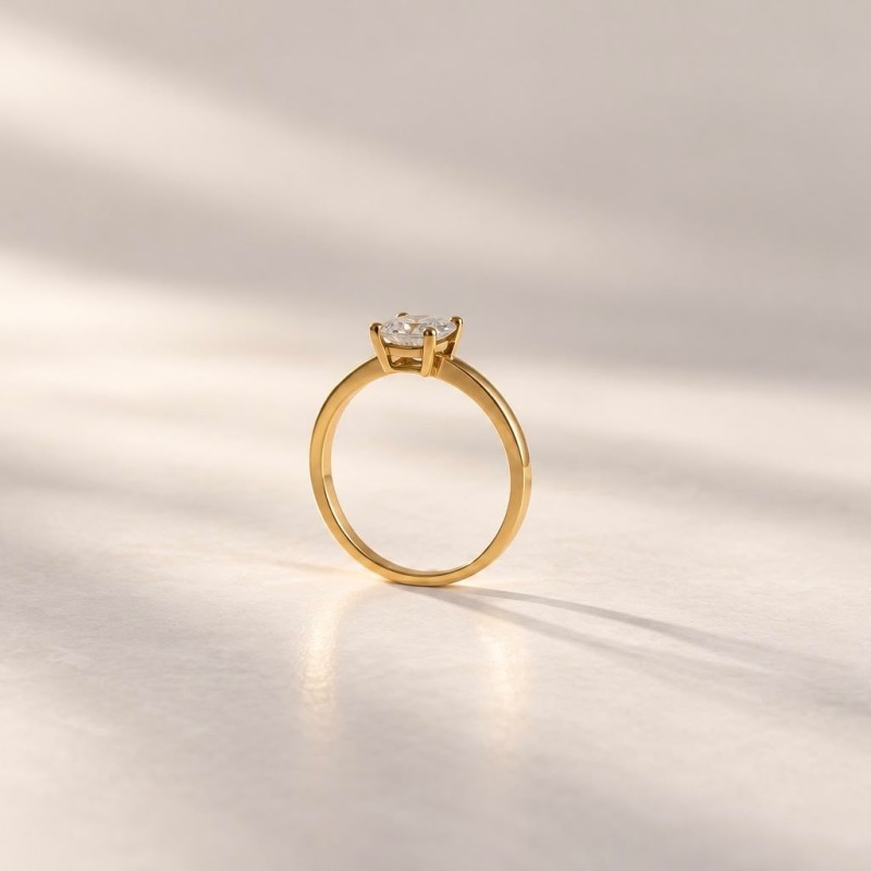 Anillo Compromiso solitario IV Oro 18k