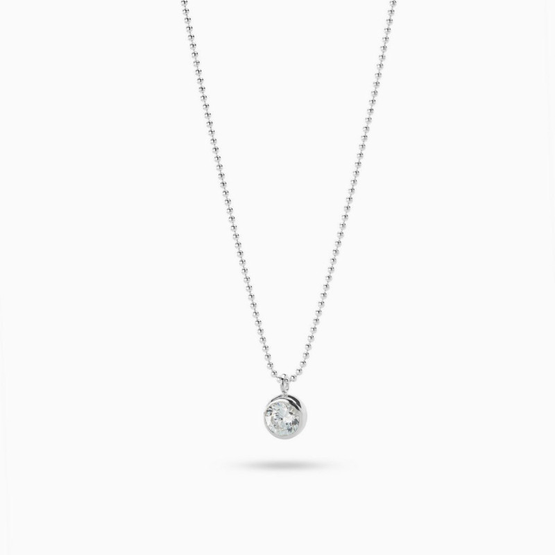 Collar largo circonita Plata de ley