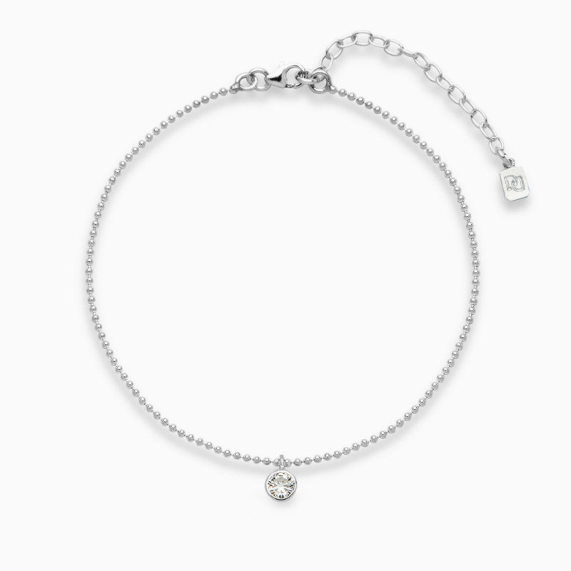 Tobillera con Circonita Plata de ley