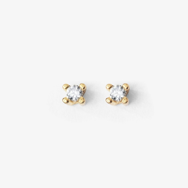 Pendientes de oro 18k con circonita