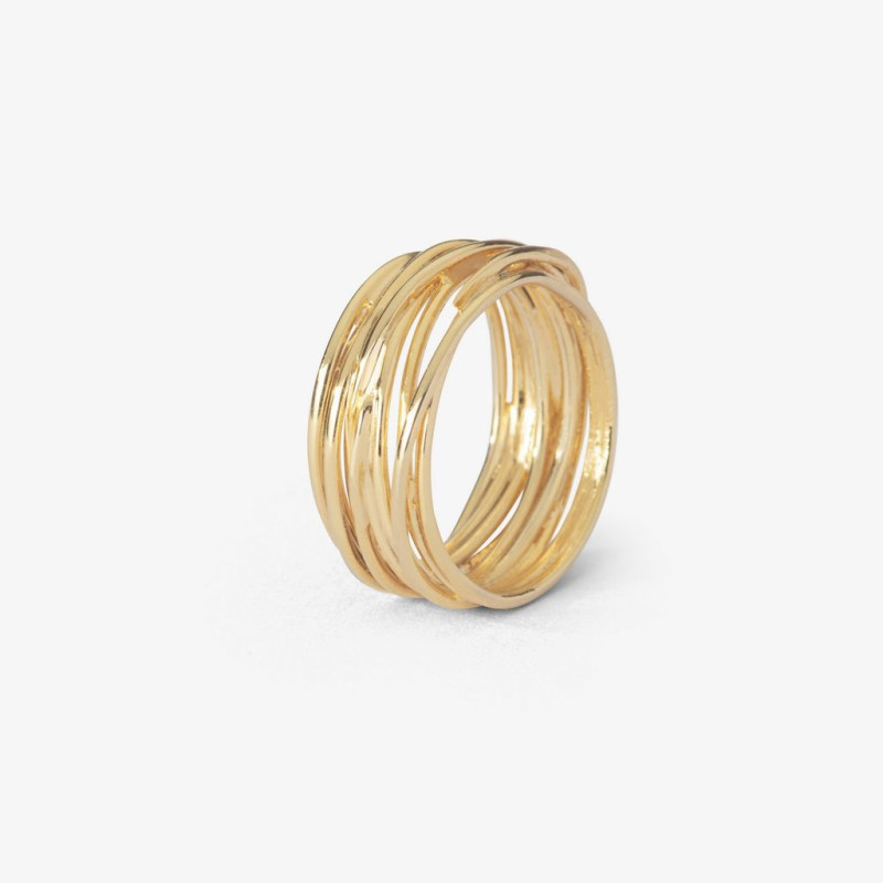 Anillo de oro 18k hilo de la vida