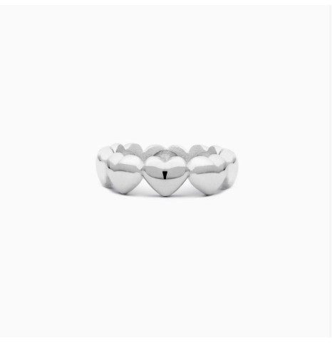 Anillo con Corazones Plata...