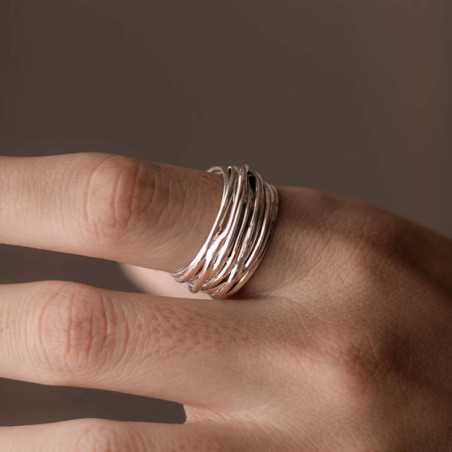 Anillo Hilo de la vida Bold Plata de ley
