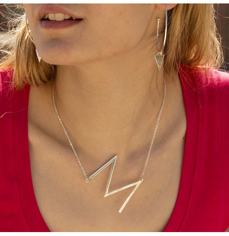 Collar Inicial grande Plata...
