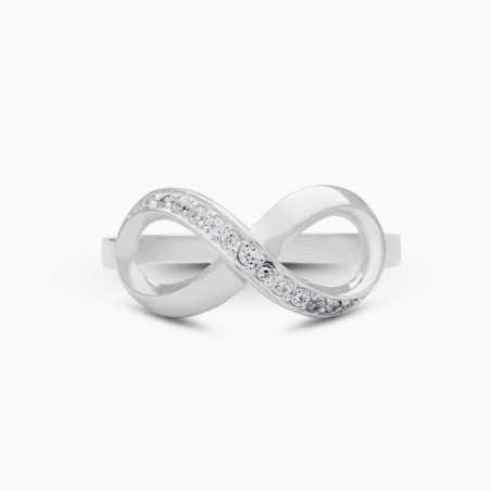 Anillo Infinito Circonitas Plata de ley