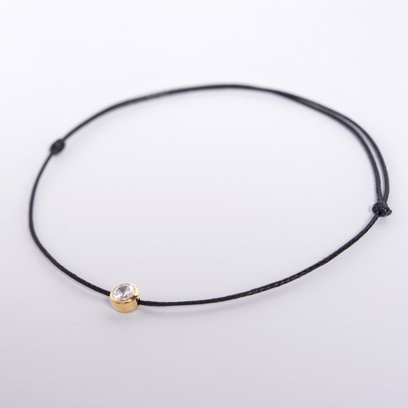 Pulsera Hilo con Circonita Oro 18kt