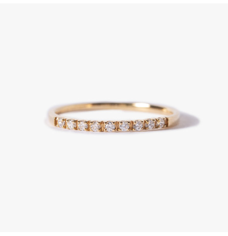 Anillo de oro 18 kilates medio sinfín con diamantes talla brillante