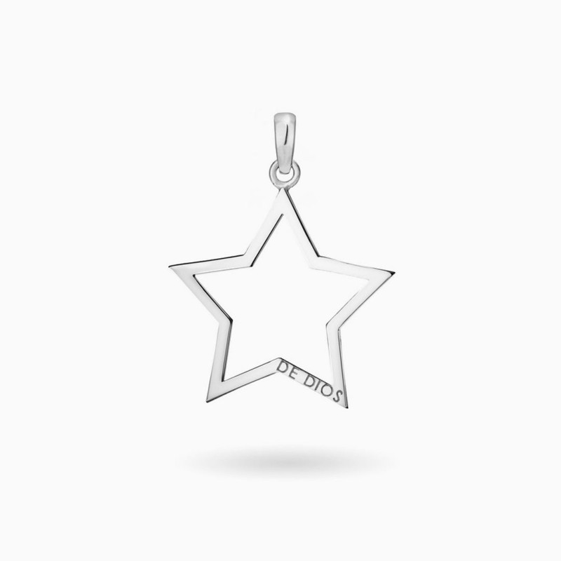Colgante Estrella Calada grande Plata de ley