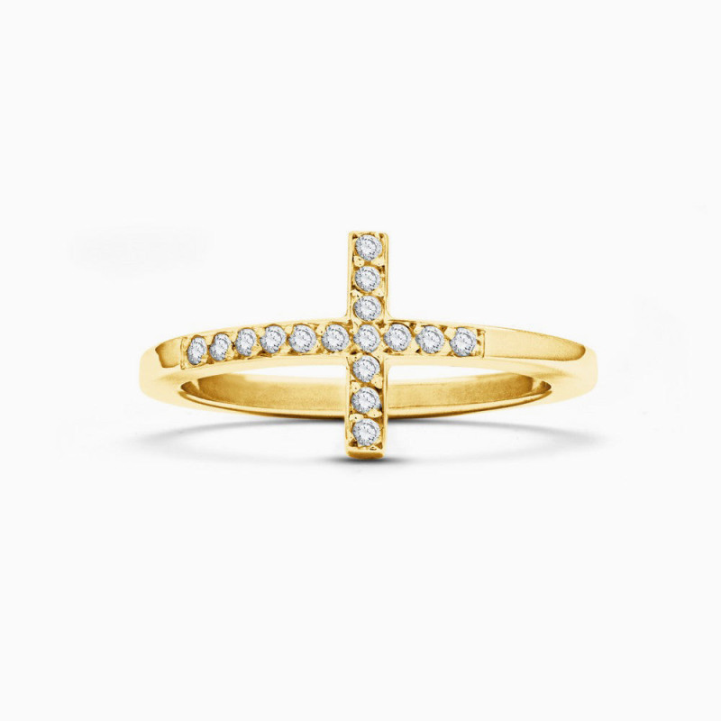 Anillo Cruz Circonitas Plata de ley