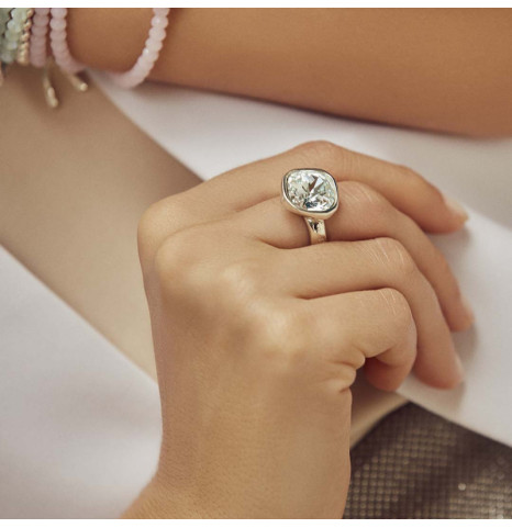 Anillo Cushion Square Plata...