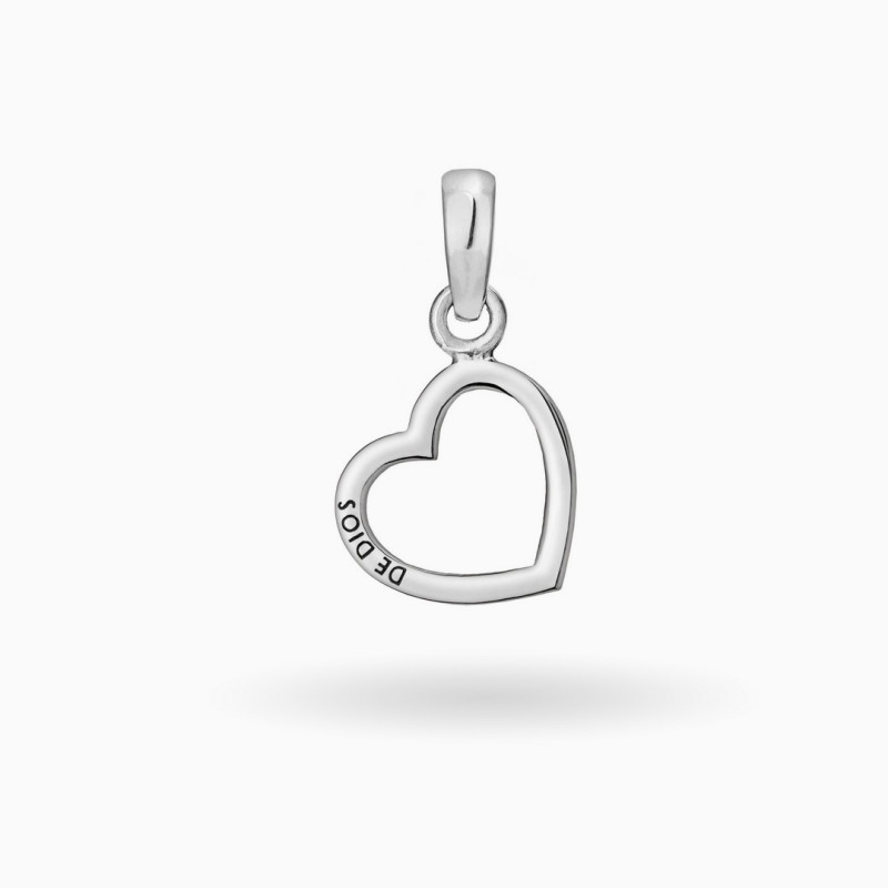 Colgante Corazón Calado DEDIOS pequeño Plata de ley