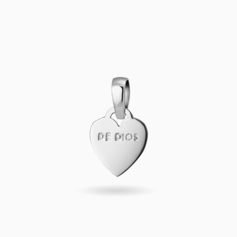 Colgante Corazon DEDIOS pequeño Plata de ley