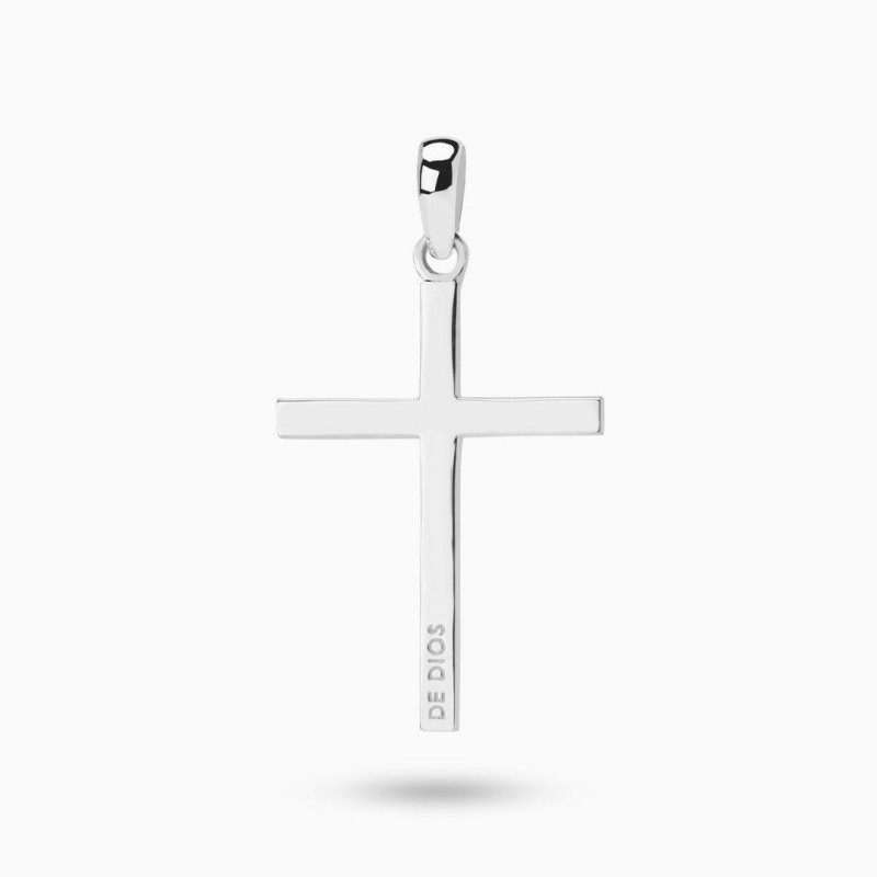 Colgante Cruz Plana grande PLata de ley