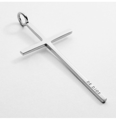 Colgante Cruz Larga Plata...