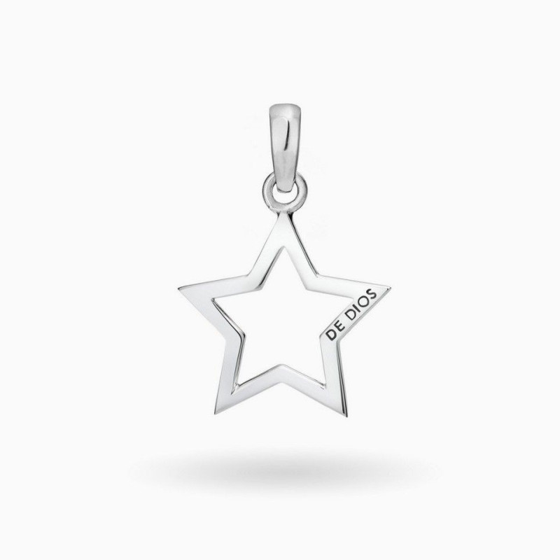 Colgante Estrella Calada Mediana Plata de ley