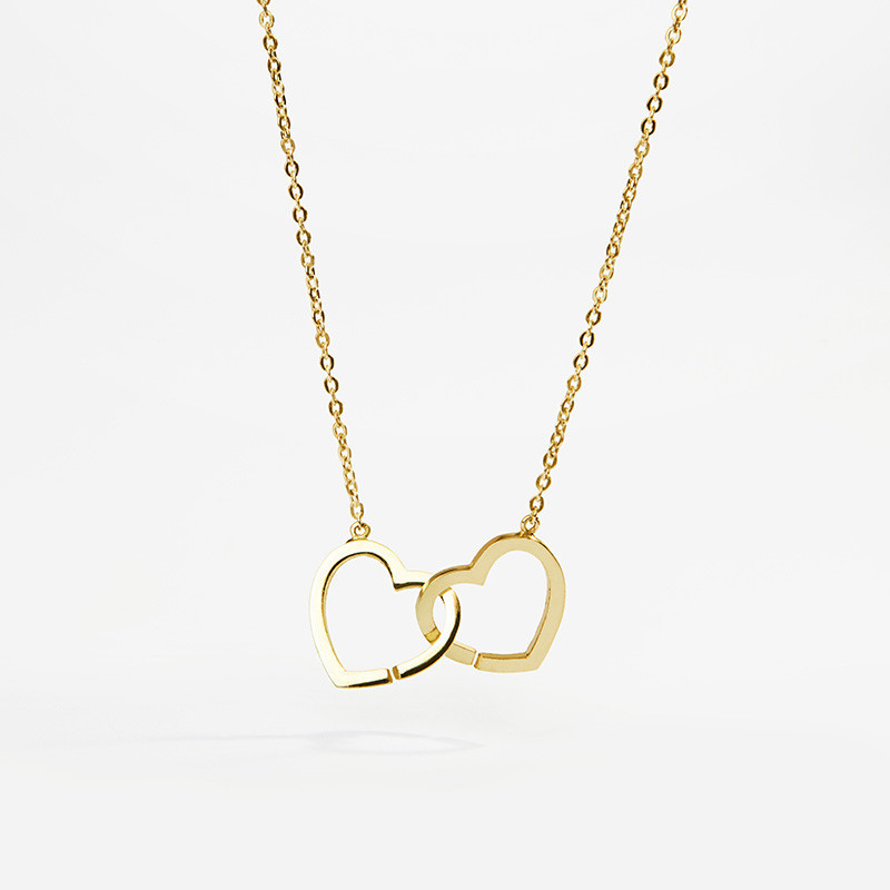 Cadena con corazones entrelazados Plata de ley