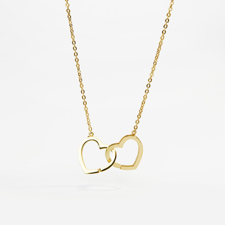 Cadena con corazones entrelazados Plata de ley