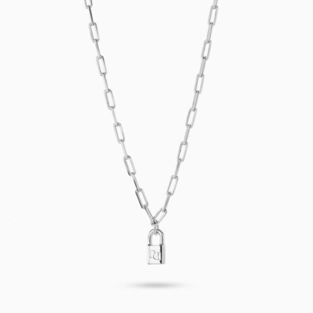 Cadena con Candado Plata de ley