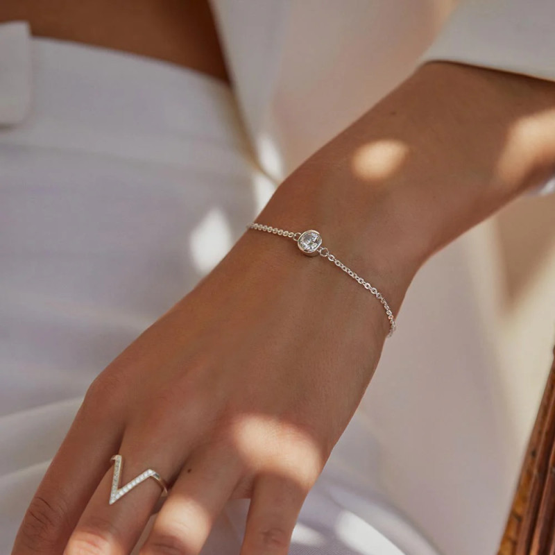 Pulsera Shine con Circón plata de ley