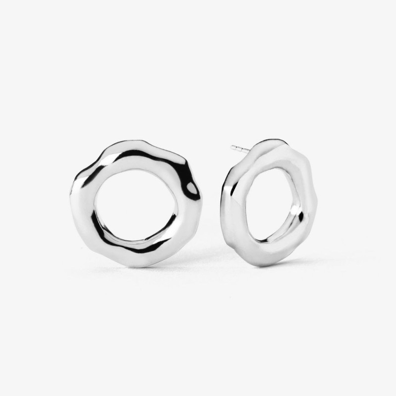 Pendientes circulares Plata de ley