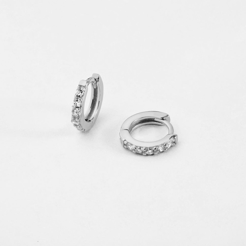 Pendientes con 5 Circonitas Plata de ley