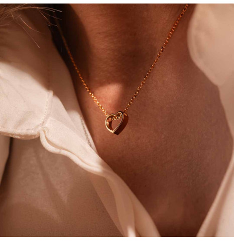 Collar de oro 18k corazón