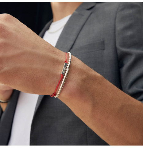 Pulsera Hilo Barrita Plata...