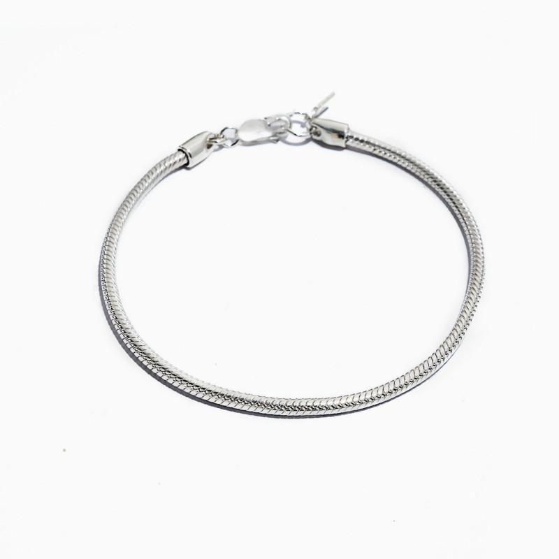 Pulsera Tubular Plata de ley  Hombre