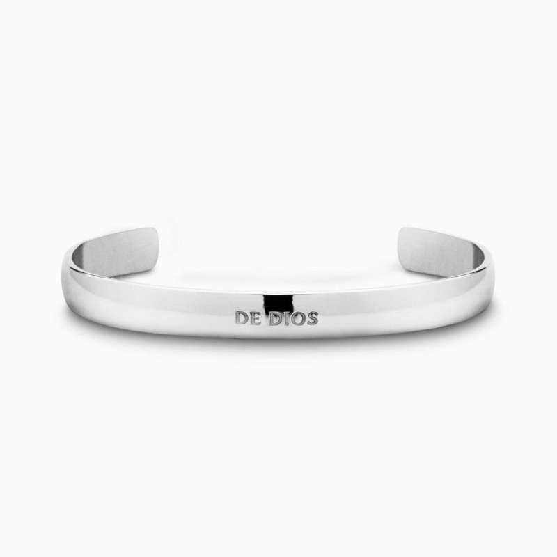 Pulsera Esclava media caña De Dios Plata de ley Hombre