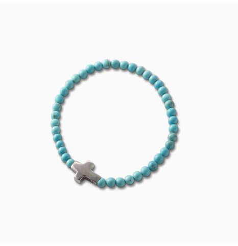 Pulsera de Piedras con Cruz...