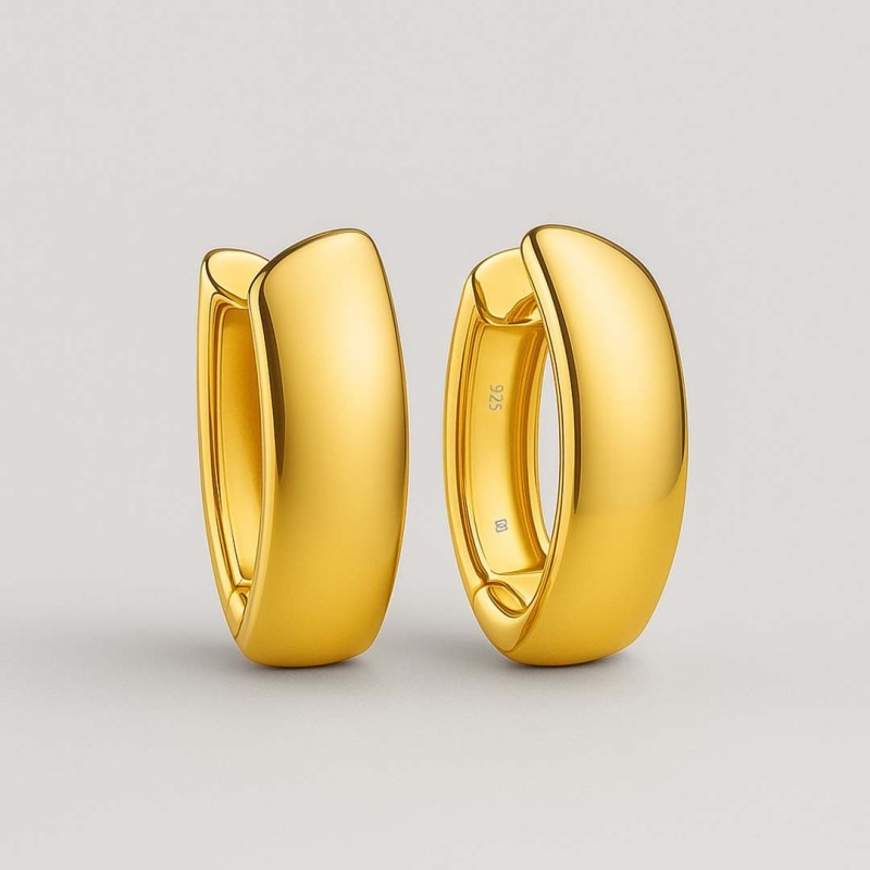 Pendientes de aros Oval plata de ley